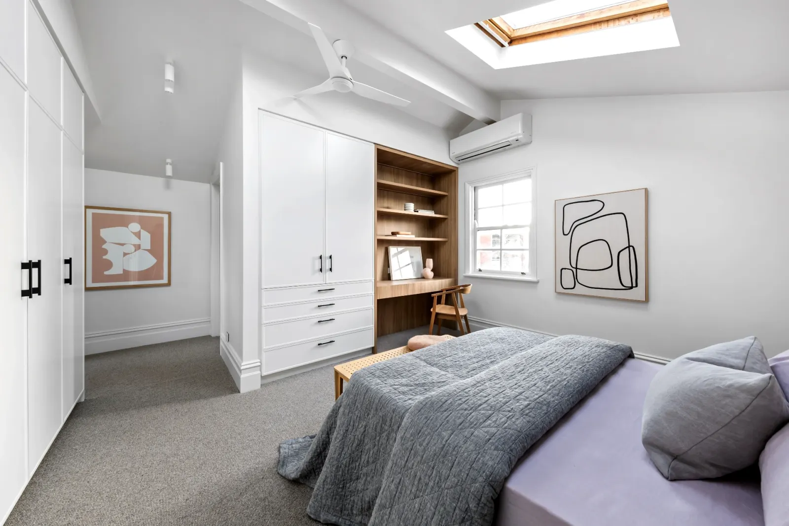 Master bedroom in renovated home