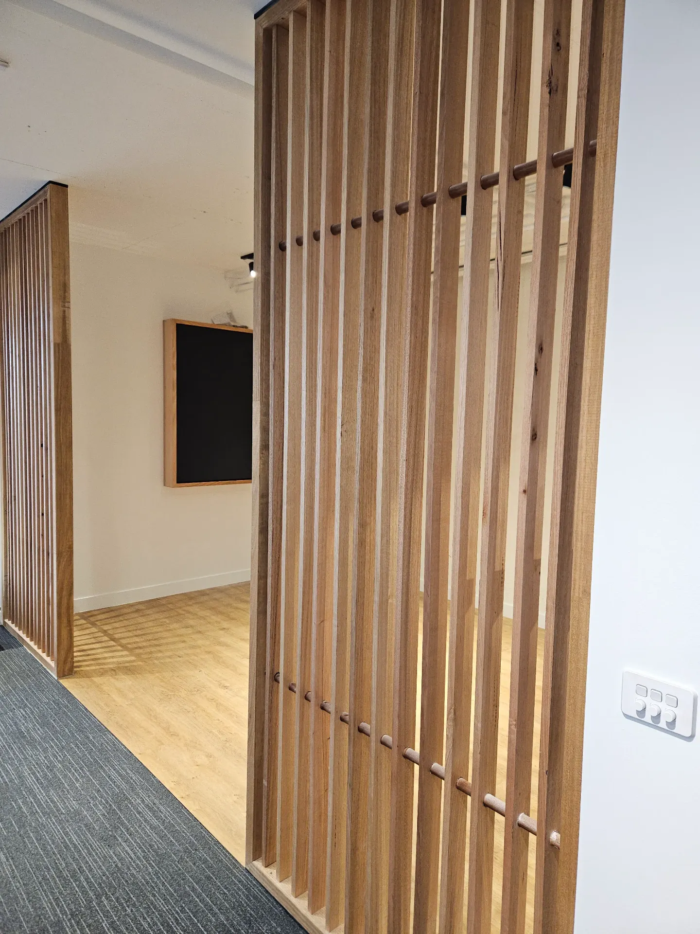 Architectural timber batten screen detail